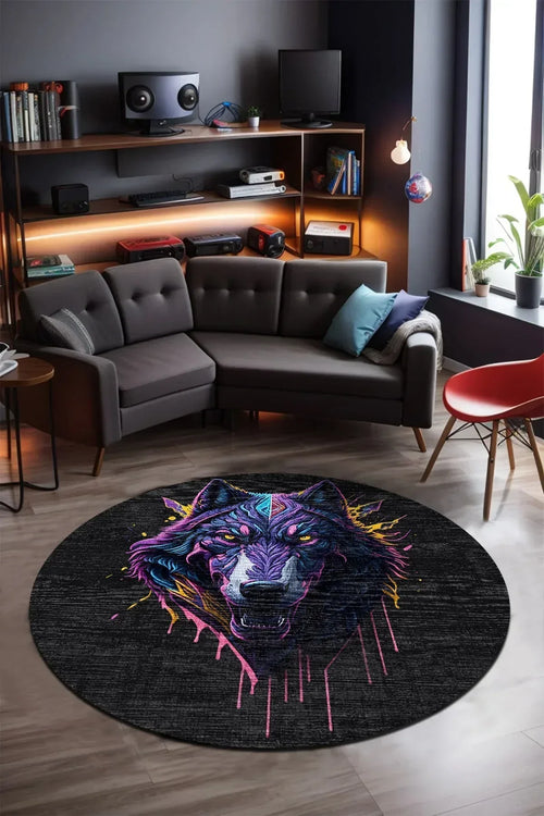 Wolf Modern Şönil Gamer Halısı Pamuk Tabanlı Yıkanabilen Kaymaz Genç Odası Oyuncu Gaming Halısı - Aydahome