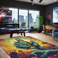 Zombi Modern Şönil Gamer Halısı Pamuk Tabanlı Yıkanabilen Kaymaz Genç Odası Oyuncu Gaming Halısı - Aydahome