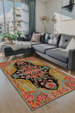Loren Modern Kadife Yıkanabilir Kaymaz Pamuk Tabanlı Antibakteriyel Salon Halısı - Aydahome