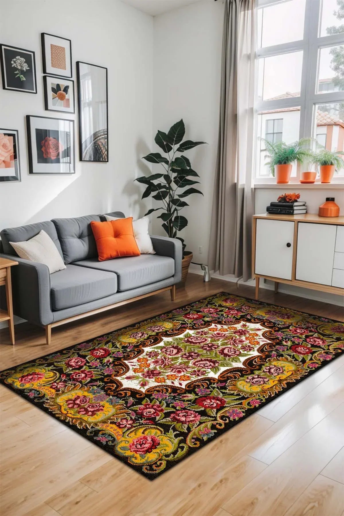Marlo Modern Kadife Yıkanabilir Kaymaz Pamuk Tabanlı Antibakteriyel Salon Halısı - Aydahome