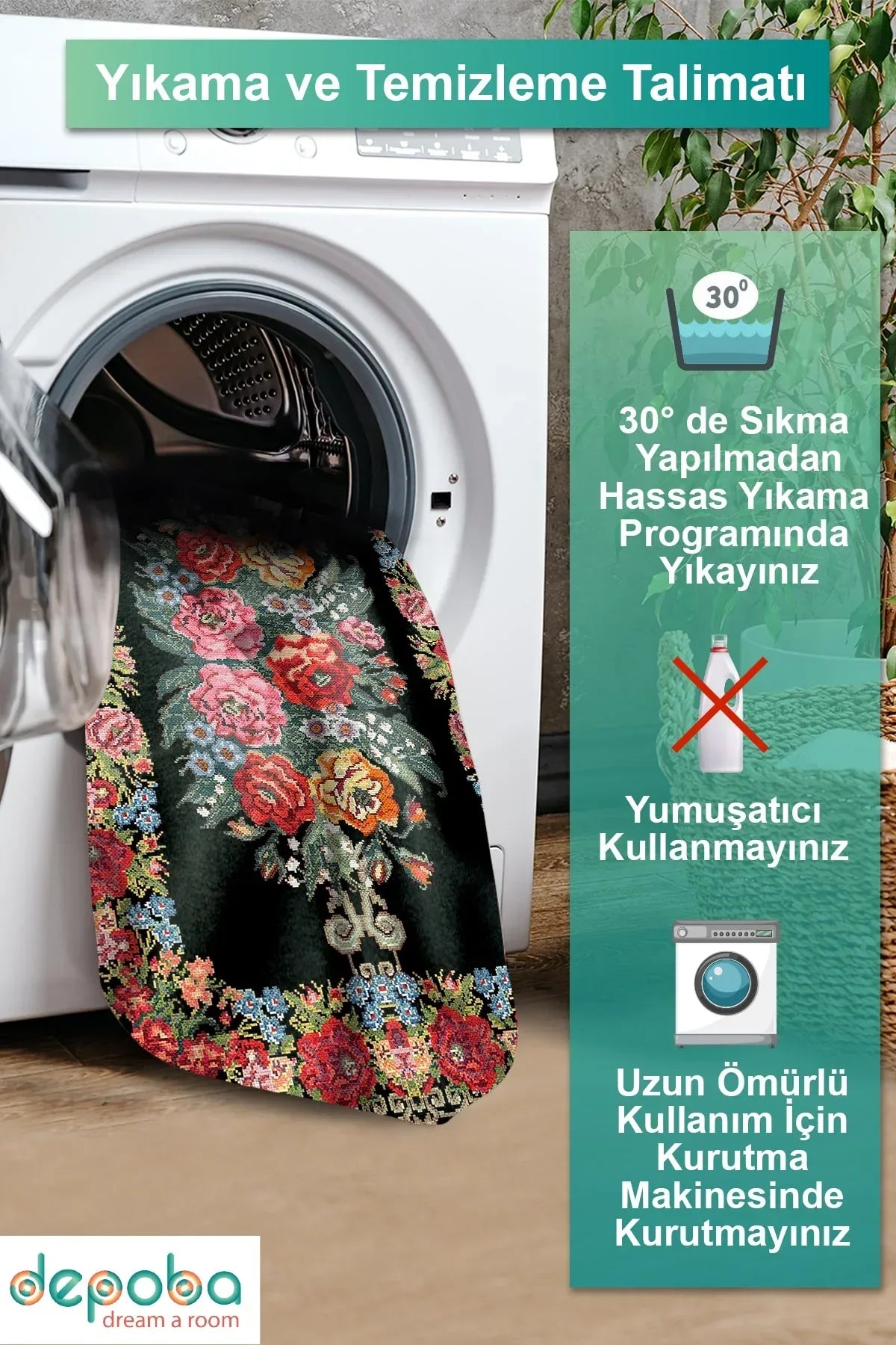 Sinse Modern Kadife Yıkanabilir Kaymaz Pamuk Tabanlı Antibakteriyel Salon Halısı - Aydahome