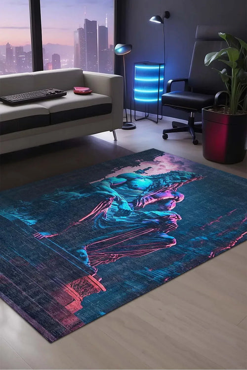 Philosopher Modern Şönil Gamer Halısı Pamuk Tabanlı Yıkanabilen Kaymaz Genç Odası Oyuncu Gaming Halısı - Aydahome