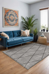 Dream Modern Desenli Pamuk Tabanlı Yıkanabilen Kaydırmaz Antibakteriyel Şönil Salon Halısı - Aydahome