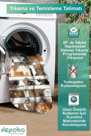 Cerenomy Modern Kadife Yıkanabilir Kaymaz Pamuk Tabanlı Antibakteriyel Salon Halısı - Aydahome