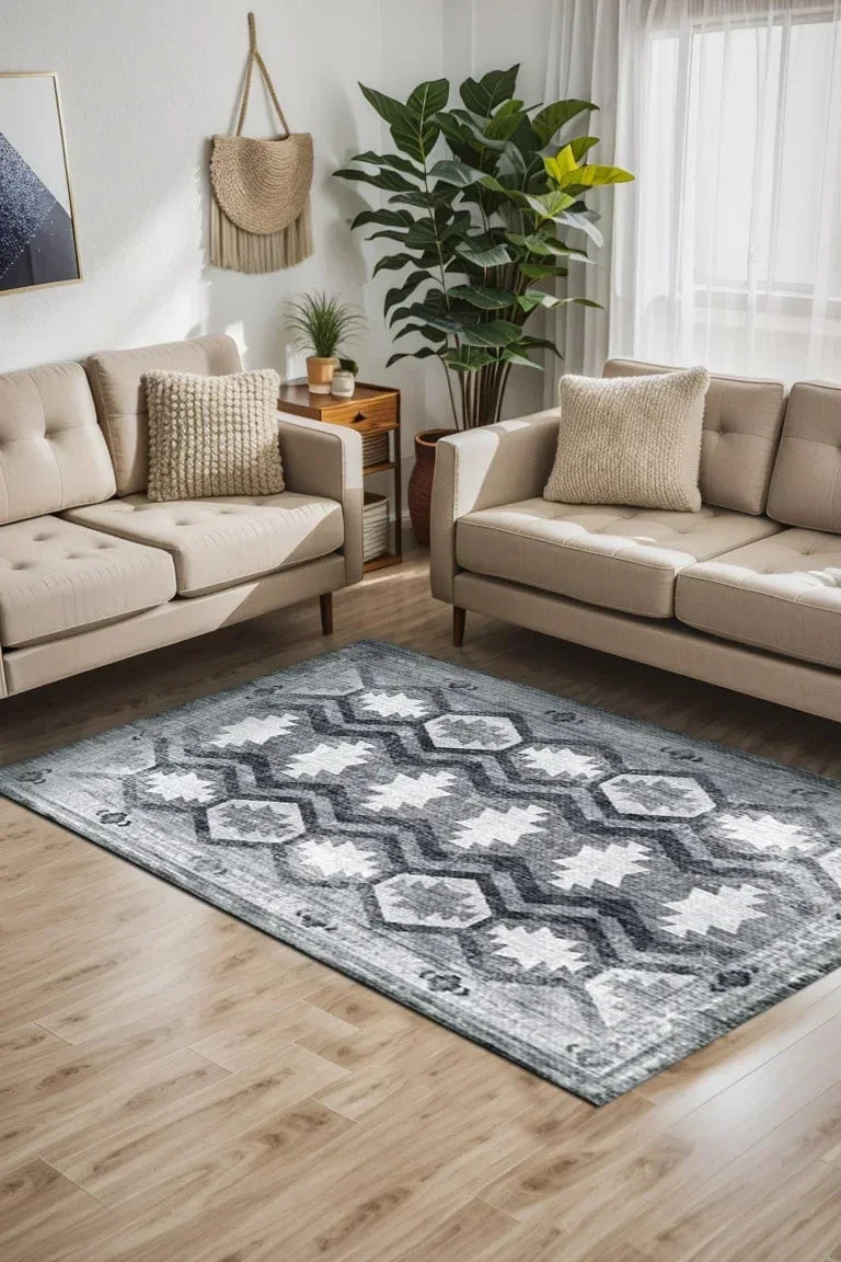 Daliana Modern Kadife Yıkanabilir Kaymaz Pamuk Tabanlı Antibakteriyel Salon Halısı - Aydahome