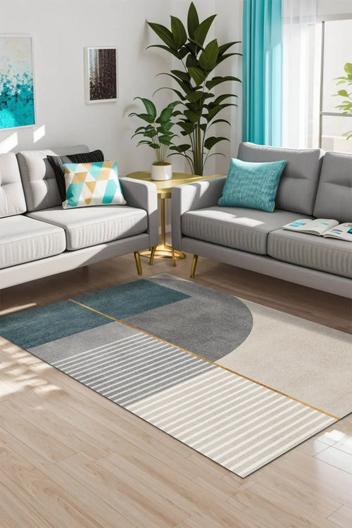 Lavin Modern Kadife Yıkanabilir Kaymaz Pamuk Tabanlı Antibakteriyel Salon Halısı - Aydahome
