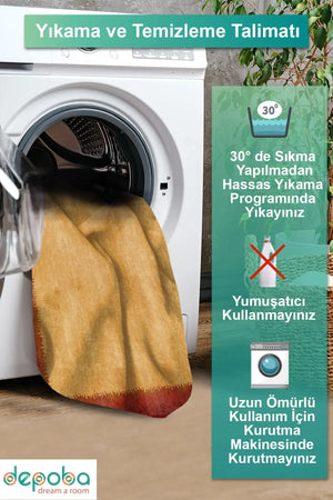 Lavita Modern Kadife Yıkanabilir Kaymaz Pamuk Tabanlı Antibakteriyel Salon Halısı - Aydahome