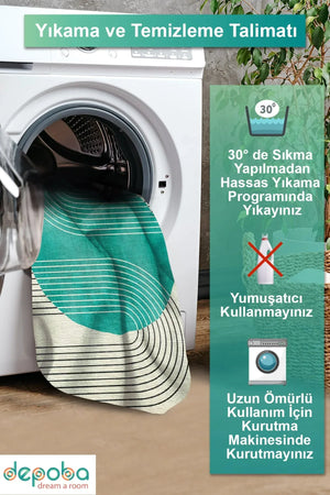 Onsa Modern Kadife Yıkanabilir Kaymaz Pamuk Tabanlı Antibakteriyel Salon Halısı - Aydahome