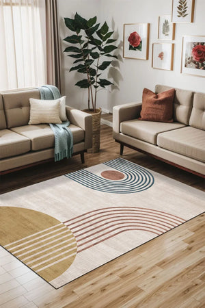 Reyaz Modern Kadife Yıkanabilir Kaymaz Pamuk Tabanlı Antibakteriyel Salon Halısı - Aydahome