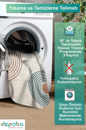 Reyaz Modern Kadife Yıkanabilir Kaymaz Pamuk Tabanlı Antibakteriyel Salon Halısı - Aydahome