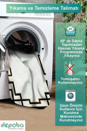 Teddy Modern Kadife Yıkanabilir Kaymaz Pamuk Tabanlı Antibakteriyel Salon Halısı - Aydahome