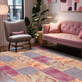 Lina Patchwork Kadife Yıkanabilir Kaymaz Pamuk Tabanlı Antibakteriyel Salon Halısı - Aydahome