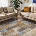 Mordo Patchwork Kadife Yıkanabilir Kaymaz Pamuk Tabanlı Antibakteriyel Salon Halısı - Aydahome