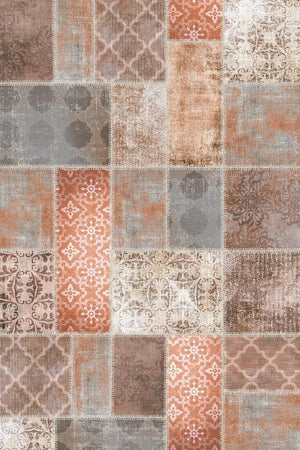 Nandy Patchwork Kadife Yıkanabilir Kaymaz Pamuk Tabanlı Antibakteriyel Salon Halısı - Aydahome