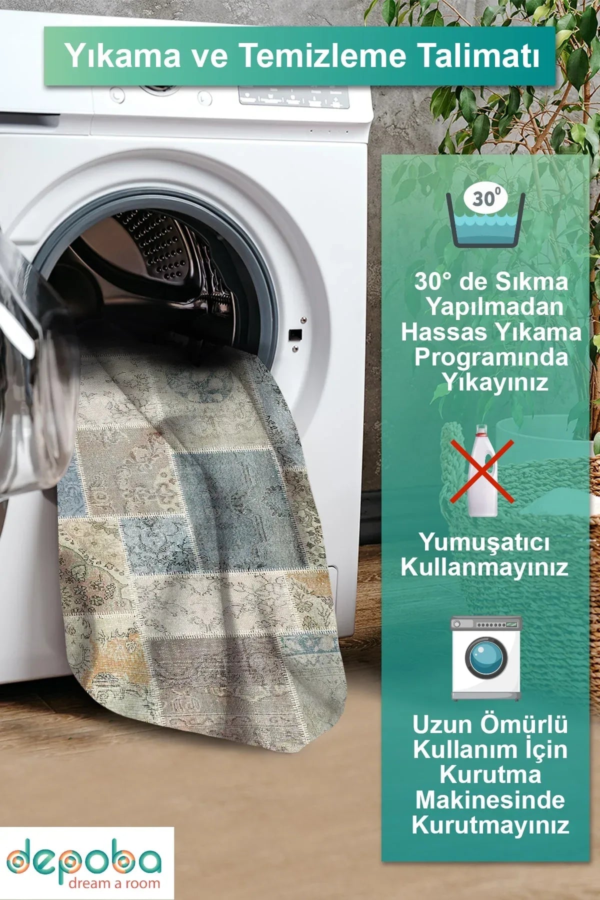 Siense Patchwork Kadife Yıkanabilir Kaymaz Pamuk Tabanlı Antibakteriyel Salon Halısı - Aydahome