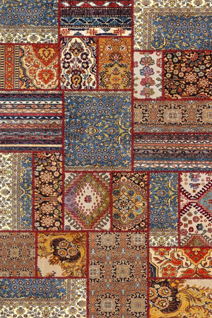 Tona Patchwork Kadife Yıkanabilir Kaymaz Pamuk Tabanlı Antibakteriyel Salon Halısı - Aydahome