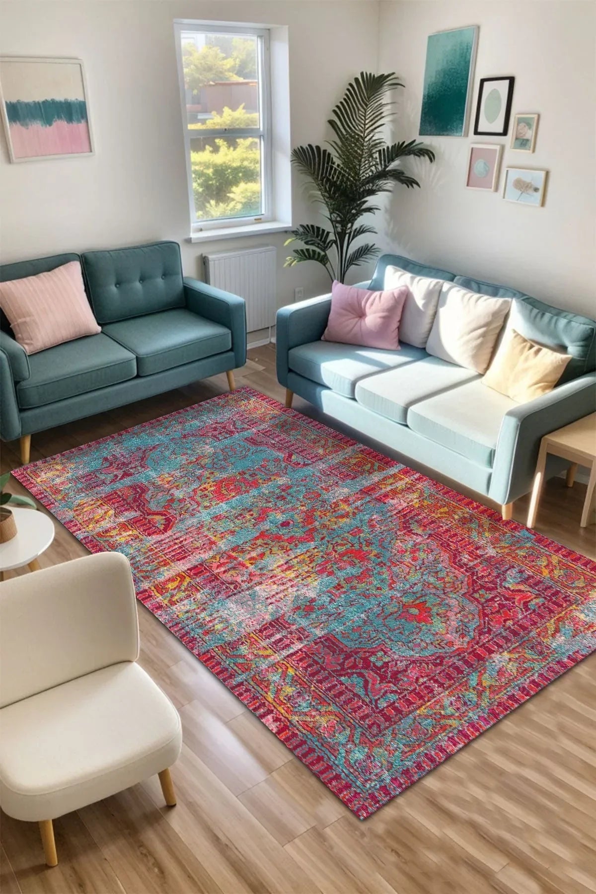 Cloon Modern Kadife Yıkanabilir Kaymaz Pamuk Tabanlı Antibakteriyel Salon Halısı - Aydahome