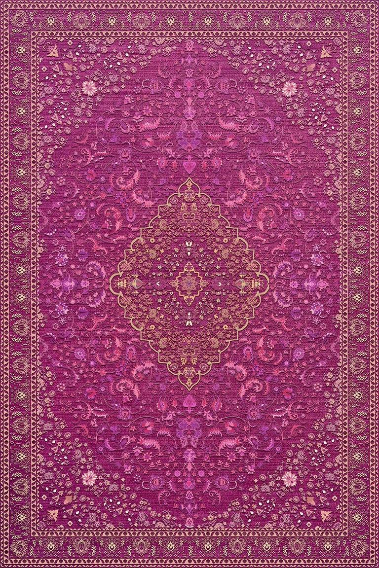 Jutte Vintage Kadife Yıkanabilir Kaymaz Pamuk Tabanlı Antibakteriyel Salon Halısı - Aydahome