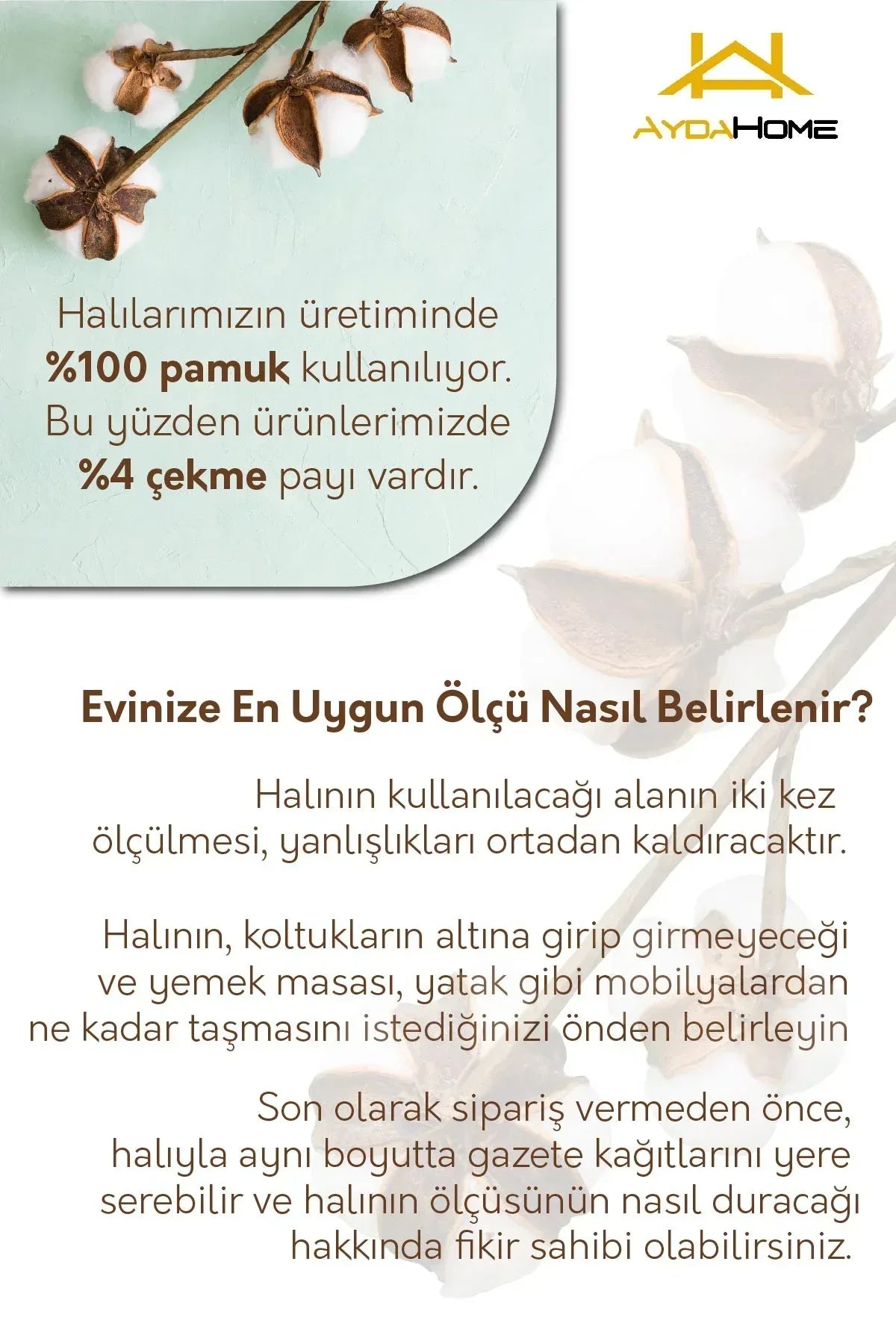 Lunka Vintage Desenli Pamuk Tabanlı Yıkanabilen Kaydırmaz Antibakteriyel Şönil Salon Halısı - Aydahome