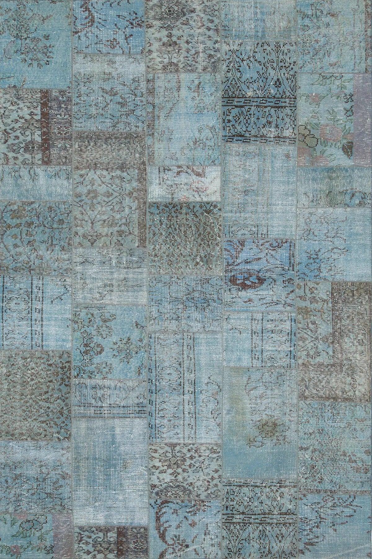 Cosy Patchwork Desenli Pamuk Tabanlı Yıkanabilen Kaydırmaz Antibakteriyel Şönil Salon Halısı - Aydahome