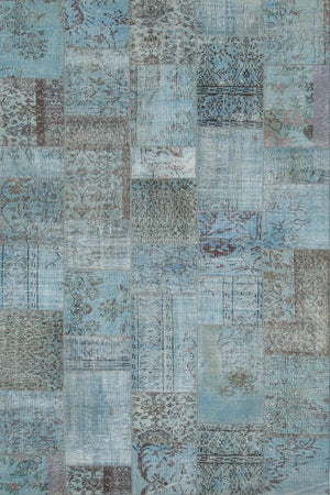 Cosy Patchwork Desenli Pamuk Tabanlı Yıkanabilen Kaydırmaz Antibakteriyel Şönil Salon Halısı - Aydahome