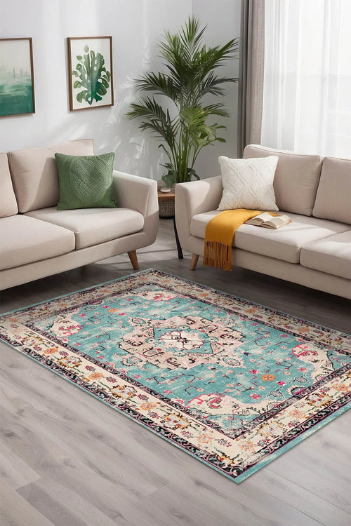 Pier Modern Kadife Yıkanabilir Kaymaz Pamuk Tabanlı Antibakteriyel Salon Halısı - Aydahome