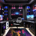 Rock Modern Şönil Gamer Halısı Pamuk Tabanlı Yıkanabilen Kaymaz Genç Odası Oyuncu Gaming Halısı - Aydahome