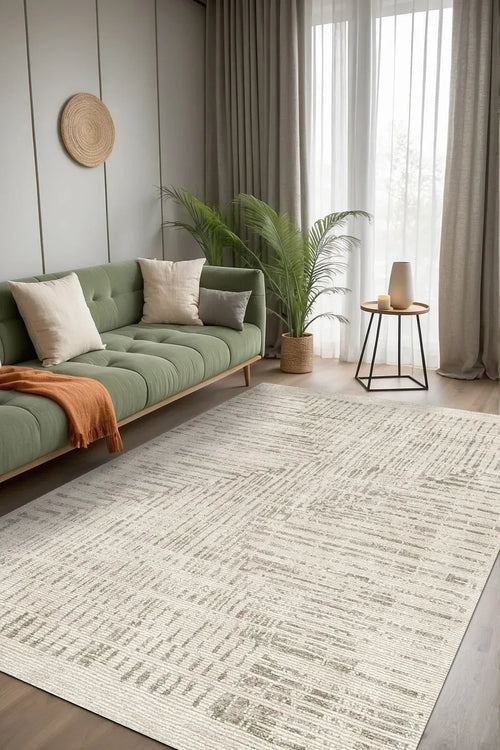 Nisay Modern Şönil Pamuk Tabanlı Yıkanabilen Kaydırmaz Antibakteriyel Salon Halısı - Aydahome