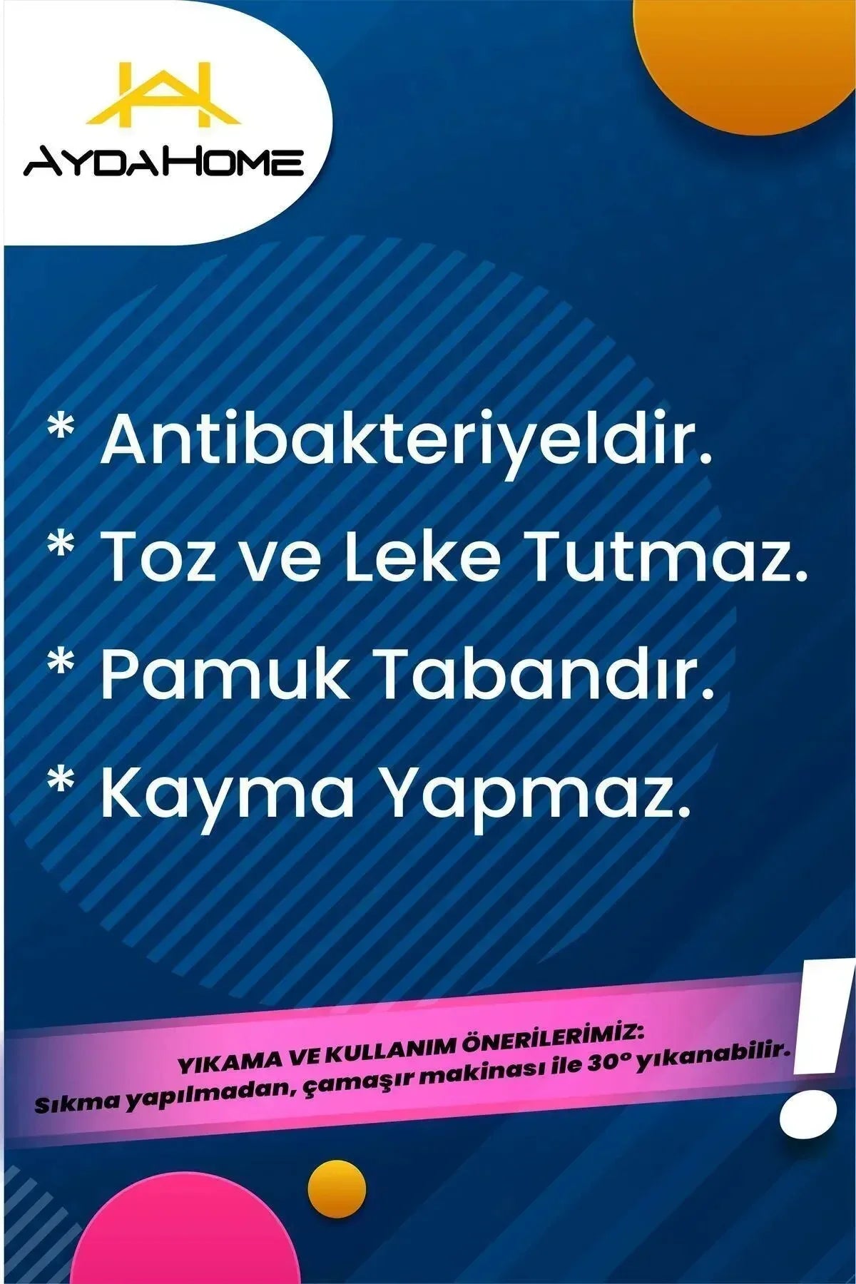 Plur Floral Desenli Pamuk Tabanlı Yıkanabilen Kaydırmaz Antibakteriyel Şönil Salon Halısı - Aydahome