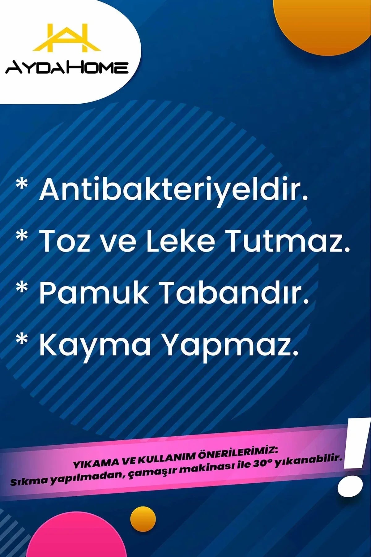 Saral Floral Desenli Pamuk Tabanlı Yıkanabilen Kaydırmaz Antibakteriyel Şönil Salon Halısı - Aydahome