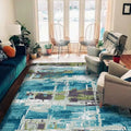Ocımum Patchwork Kadife Pamuk Tabanlı Yıkanabilen Kaydırmaz Antibakteriyel Salon Halısı - Aydahome