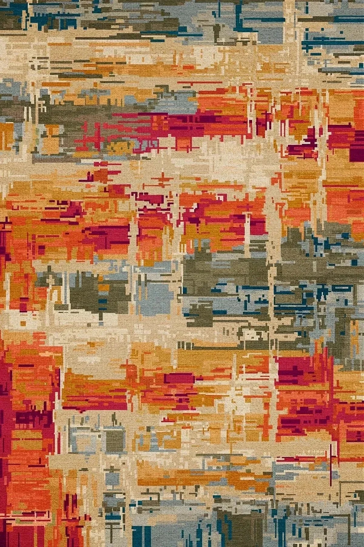Orya Modern Kadife Patchwork Desenli Pamuk Tabanlı Yıkanabilen Kaydırmaz Antibakteriyel Salon Halısı - Aydahome