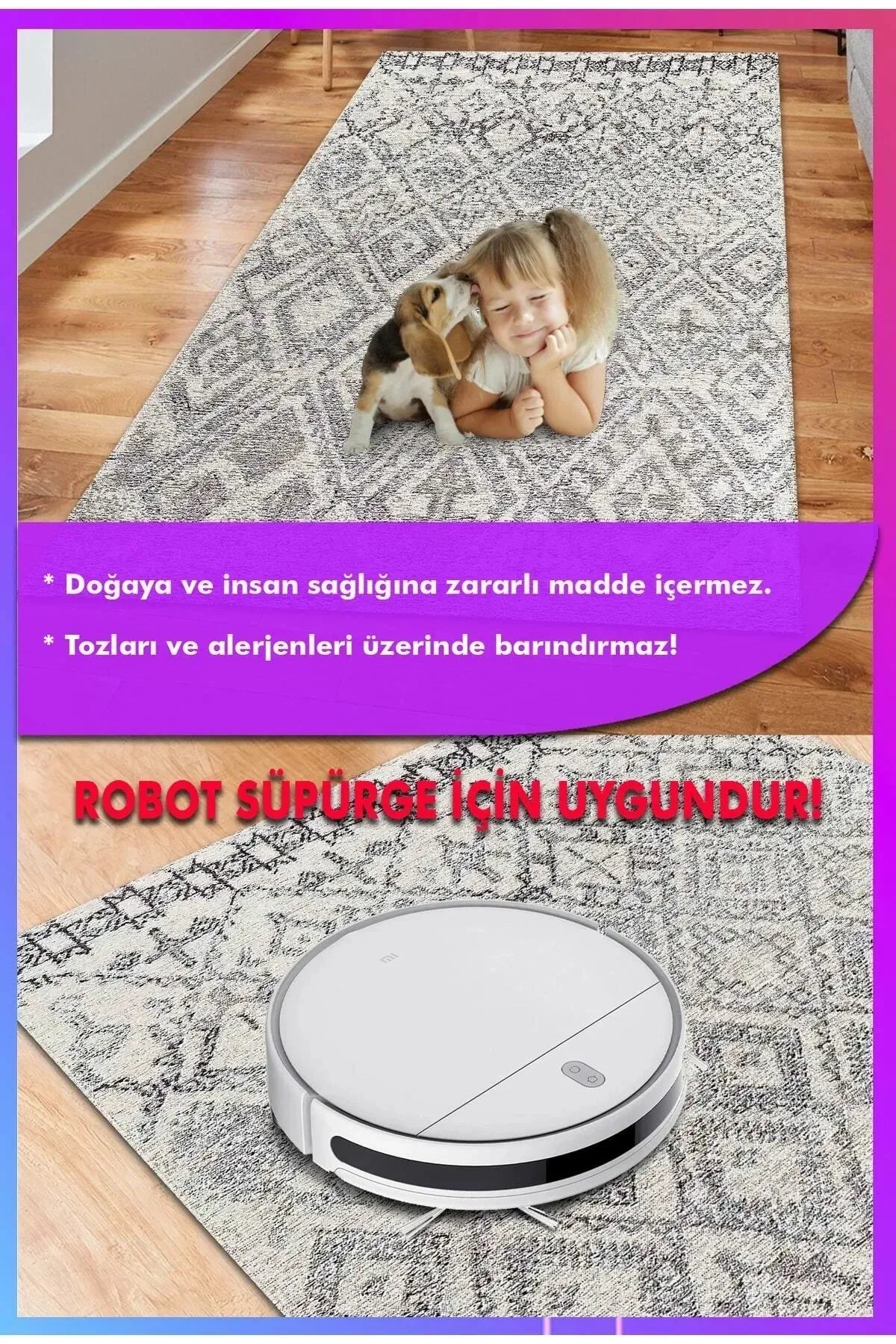 Blackshade Modern Kadife Pamuk Taban Kaymaz Yıkanabilen Antibakteriyel Salon Halısı Mutfak Kilim - Aydahome