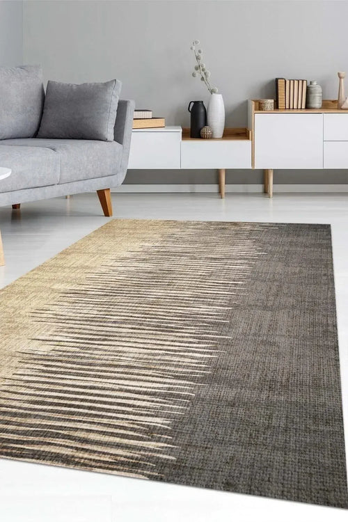 Borin Modern Kadife Desenli Pamuk Tabanlı Yıkanabilen Kaydırmaz Antibakteriyel Salon Halısı - Aydahome