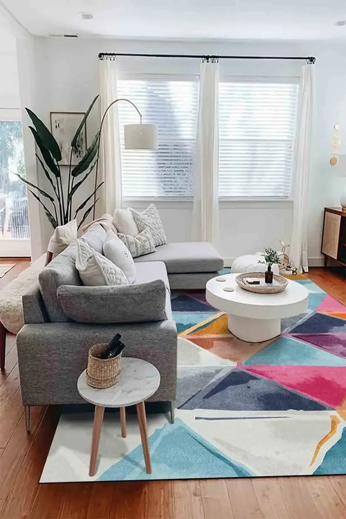 Dali Modern Kadife Pamuk Taban Kaymaz Yıkanabilen Antibakteriyel Salon Halısı - Aydahome