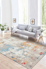 Laray Modern Kadife Desenli Pamuk Tabanlı Yıkanabilen Kaydırmaz Antibakteriyel Salon Halısı - Aydahome