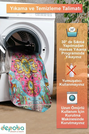 Podmir Şönil Doğal Pamuk Tabanlı Salon Halısı Kaymaz Antibakteriyel Yıkanabilir Çevre Dostu - Aydahome