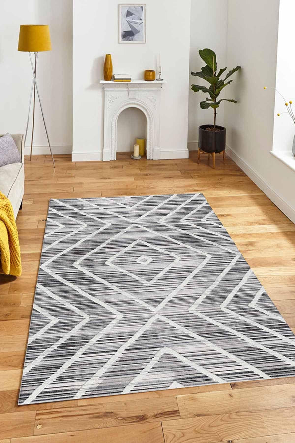 Geilo Pamuk Tabanlı Yıkanabilen Kaydırmaz Antibakteriyel Şönil Salon Halısı - Aydahome