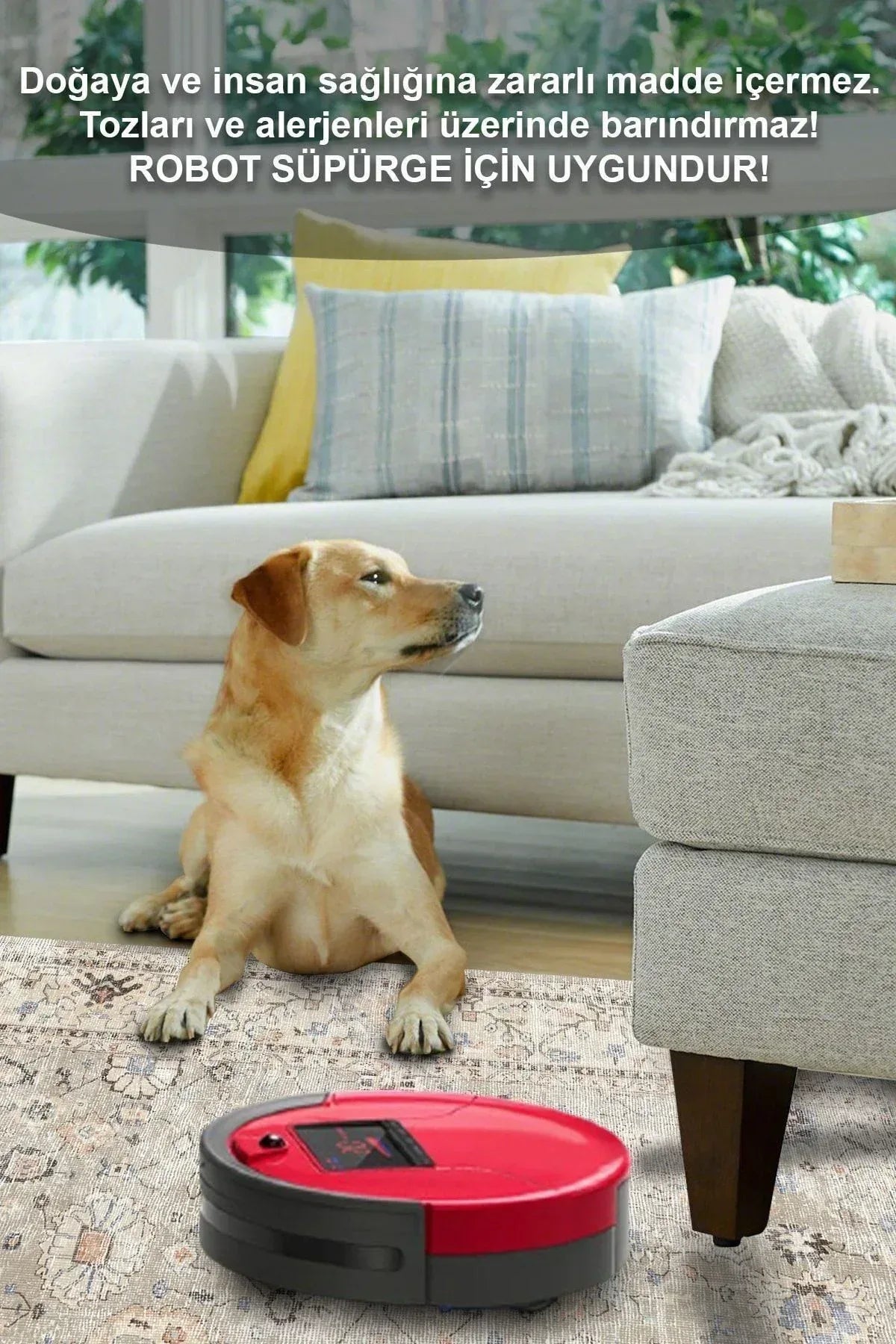 Monty Vintage Desenli Pamuk Tabanlı Yıkanabilen Kaydırmaz Antibakteriyel Şönil Salon Halısı - Aydahome