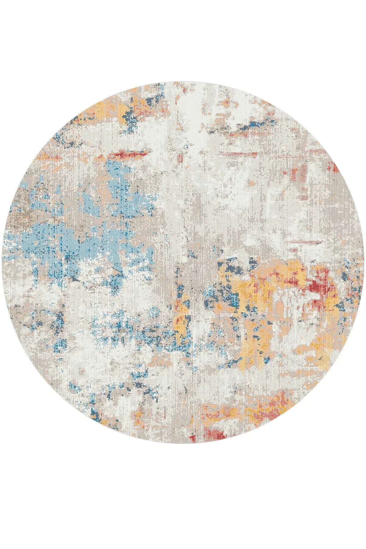 Laray Modern Kadife Desenli Pamuk Tabanlı Yıkanabilen Kaydırmaz Antibakteriyel Yuvarlak Salon Halısı - Aydahome