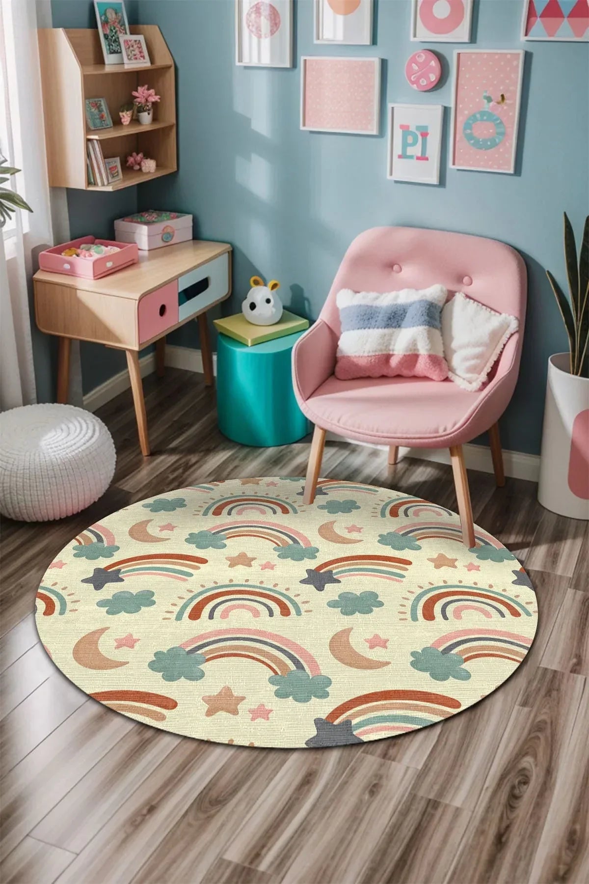 Baby Modern Kadife Antibakteriyel Yıkanabilir Kaymaz Pamuk Tabanlı Çocuk Halısı - Aydahome