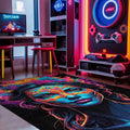 Colors Modern Kadife Oyuncu Odası Halısı Kadife Kaymaz Pamuk Tabanlı Yıkanabilir Antibakteriyel Gamer - Aydahome