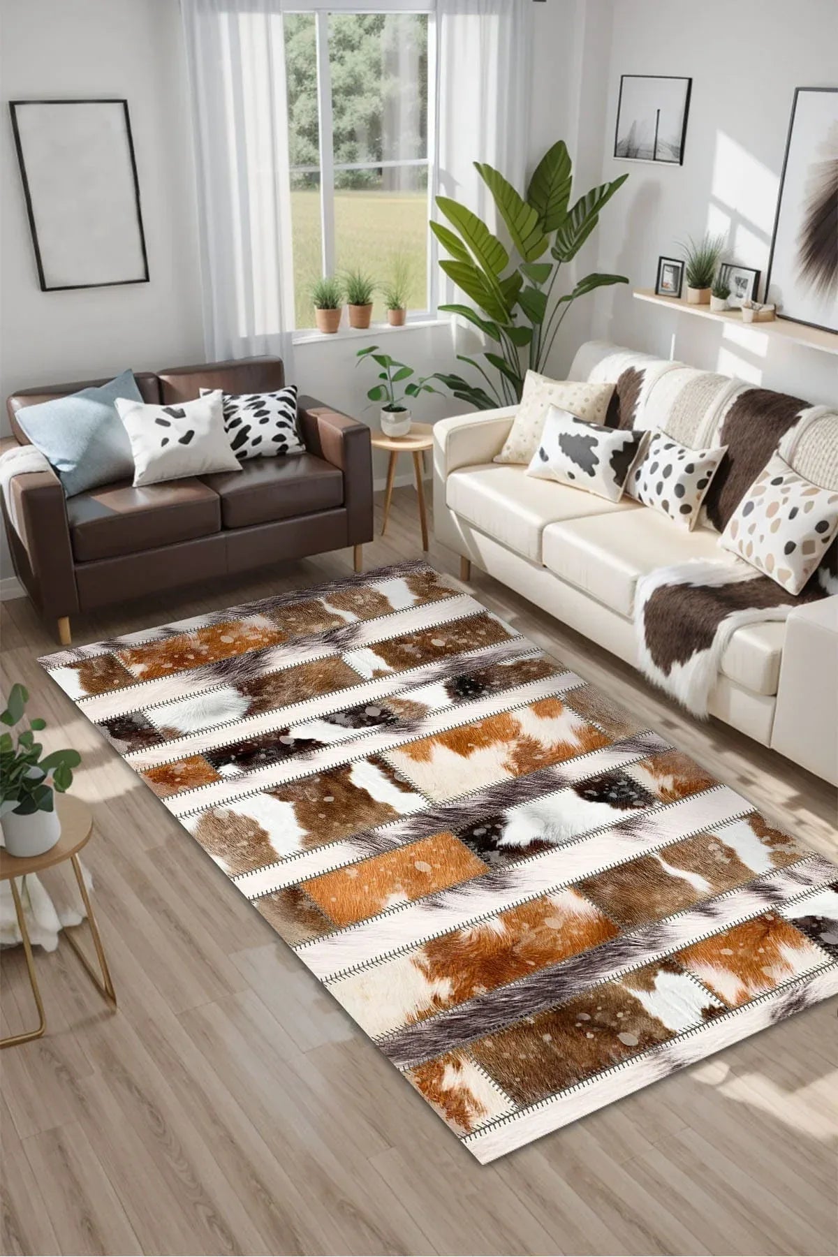 Cerenomy Modern Kadife Yıkanabilir Kaymaz Pamuk Tabanlı Antibakteriyel Salon Halısı - Aydahome