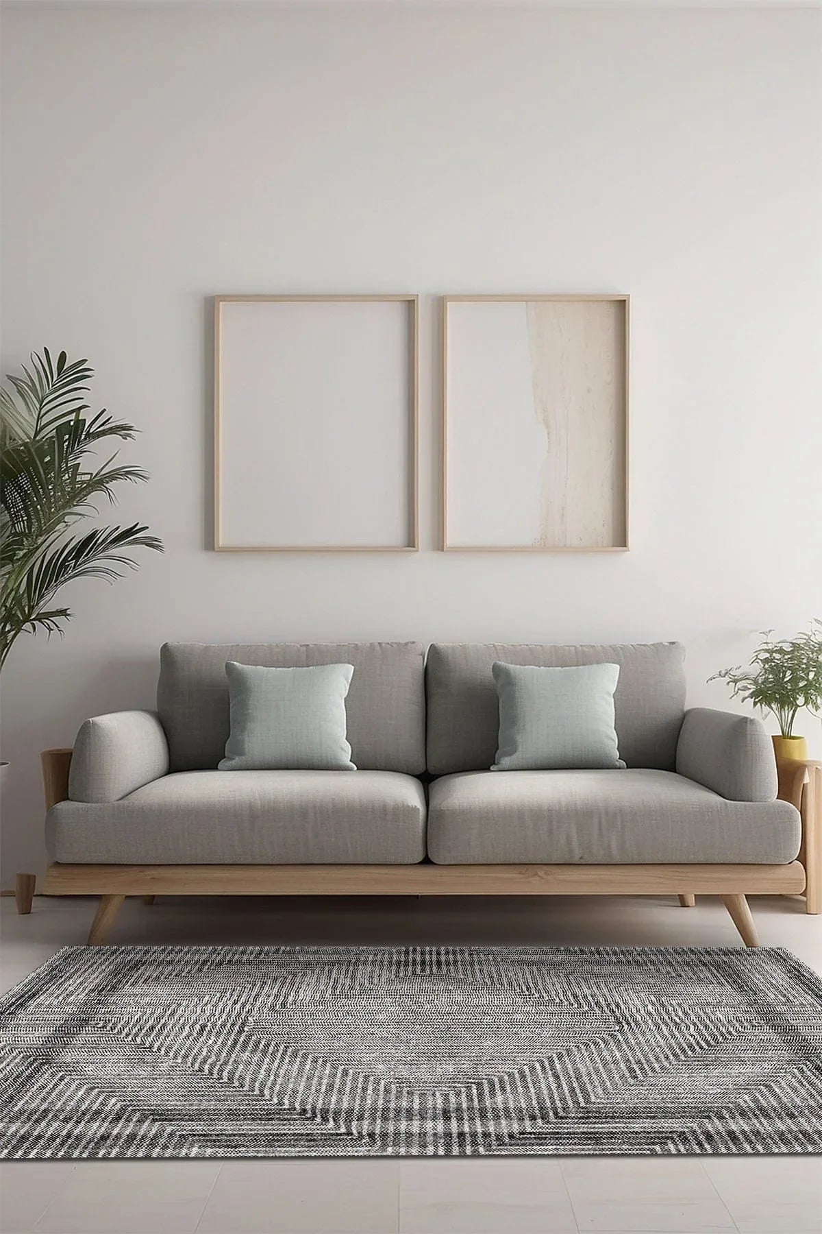 Sala Modern Kadife Yıkanabilir Kaymaz Pamuk Tabanlı Antibaktriyel Salon Halısı - Aydahome