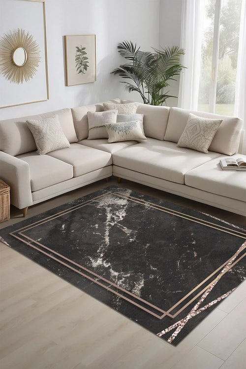 Pazera Modern Kadife Yıkanabilir Kaymaz Pamuk Tabanlı Antibakteriyel Salon Halısı - Aydahome