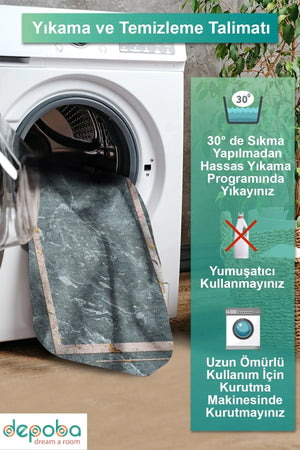 Faran Modern Kadife Yıkanabilir Kaymaz Pamuk Tabanlı Antibakteriyel Salon Halısı - Aydahome