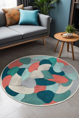 Elsen Modern Kadife Yıkanabilir Kaymaz Pamuk Tabanlı Antibakteriyel Yuvarlak Halı - Aydahome