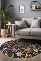 Zunar Modern Kadife Yıkanabilir Kaymaz Pamuk Tabanlı Antibakteriyel Yuvarlak Halı - Aydahome