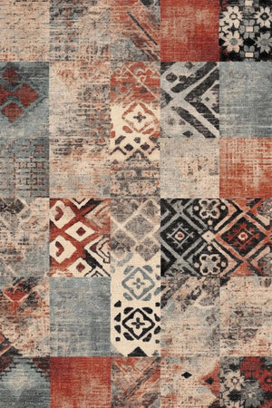 Resaye Patchwork Şönil Doğal Pamuk Tabanlı Salon Halısı Kaymaz Antibakteriyel Yıkanabilir - Aydahome