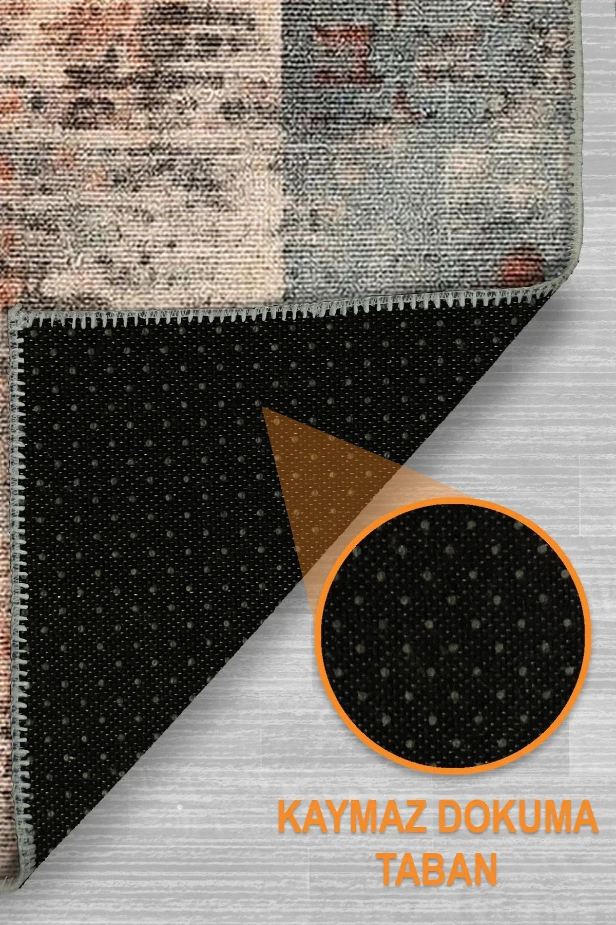 Resaye Patchwork Şönil Doğal Pamuk Tabanlı Salon Halısı Kaymaz Antibakteriyel Yıkanabilir - Aydahome